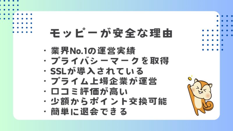 モッピーが安全な理由