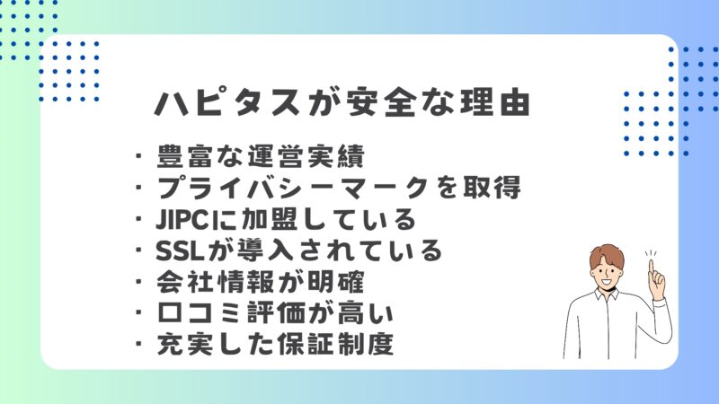 ハピタスが安全な理由